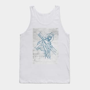 Jesus Christ with the Cross illustration Tank Top